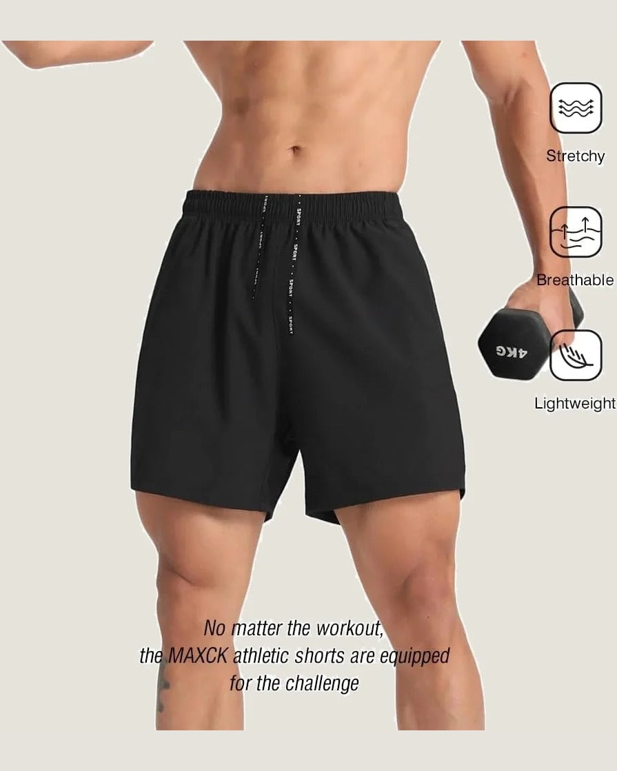 5-inch running shorts, side pocket view