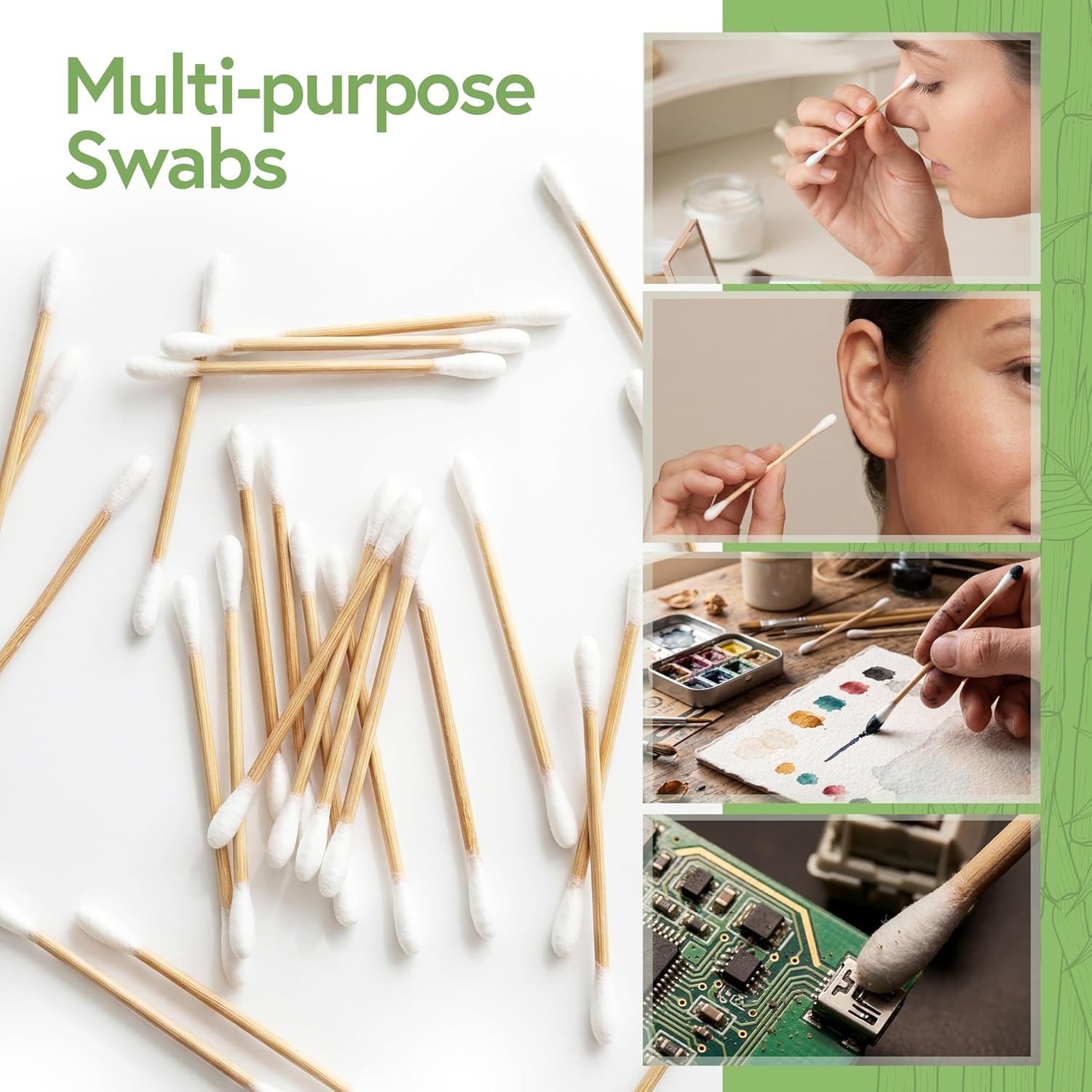Bamboo cotton swabs on a desk