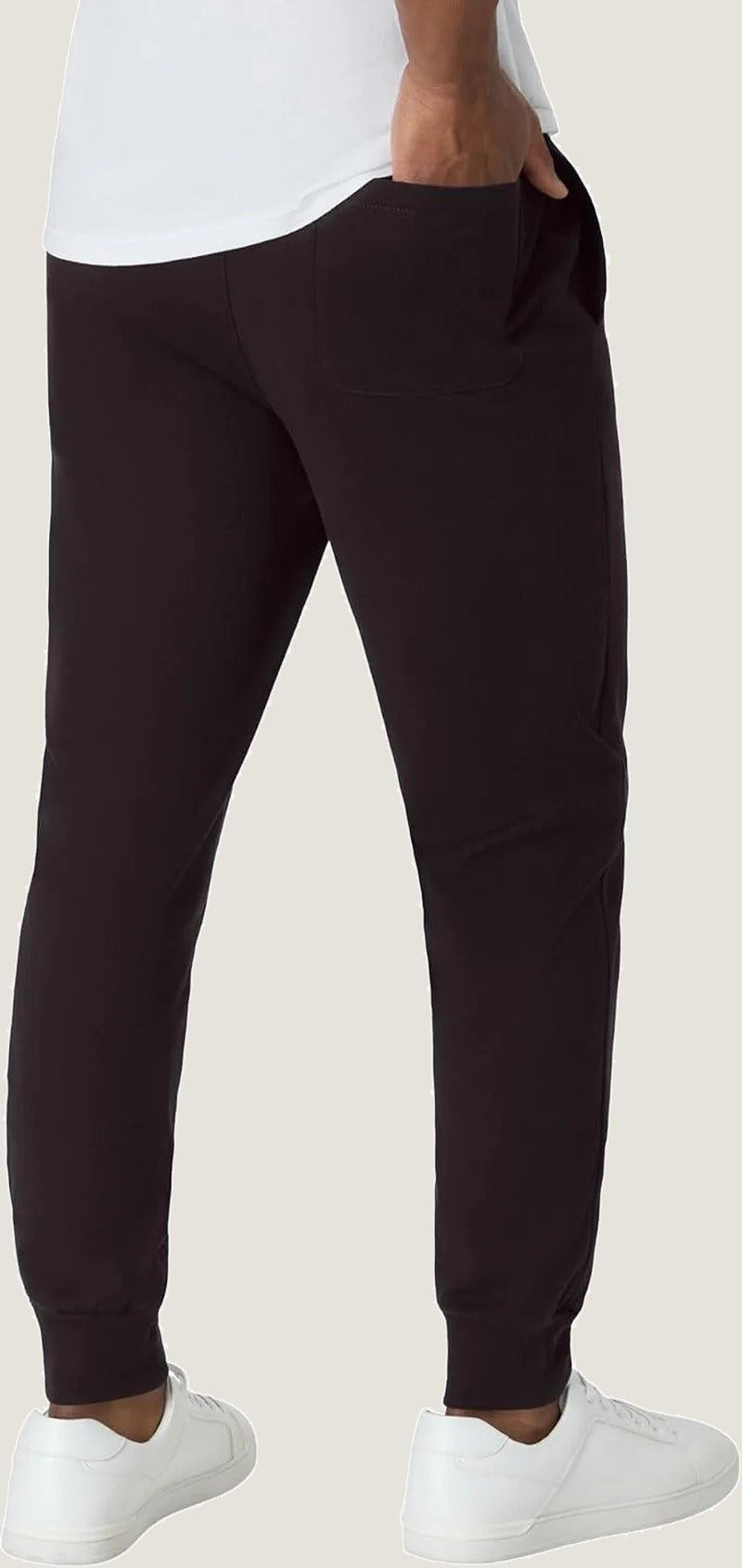 Black lounge joggers, side detail