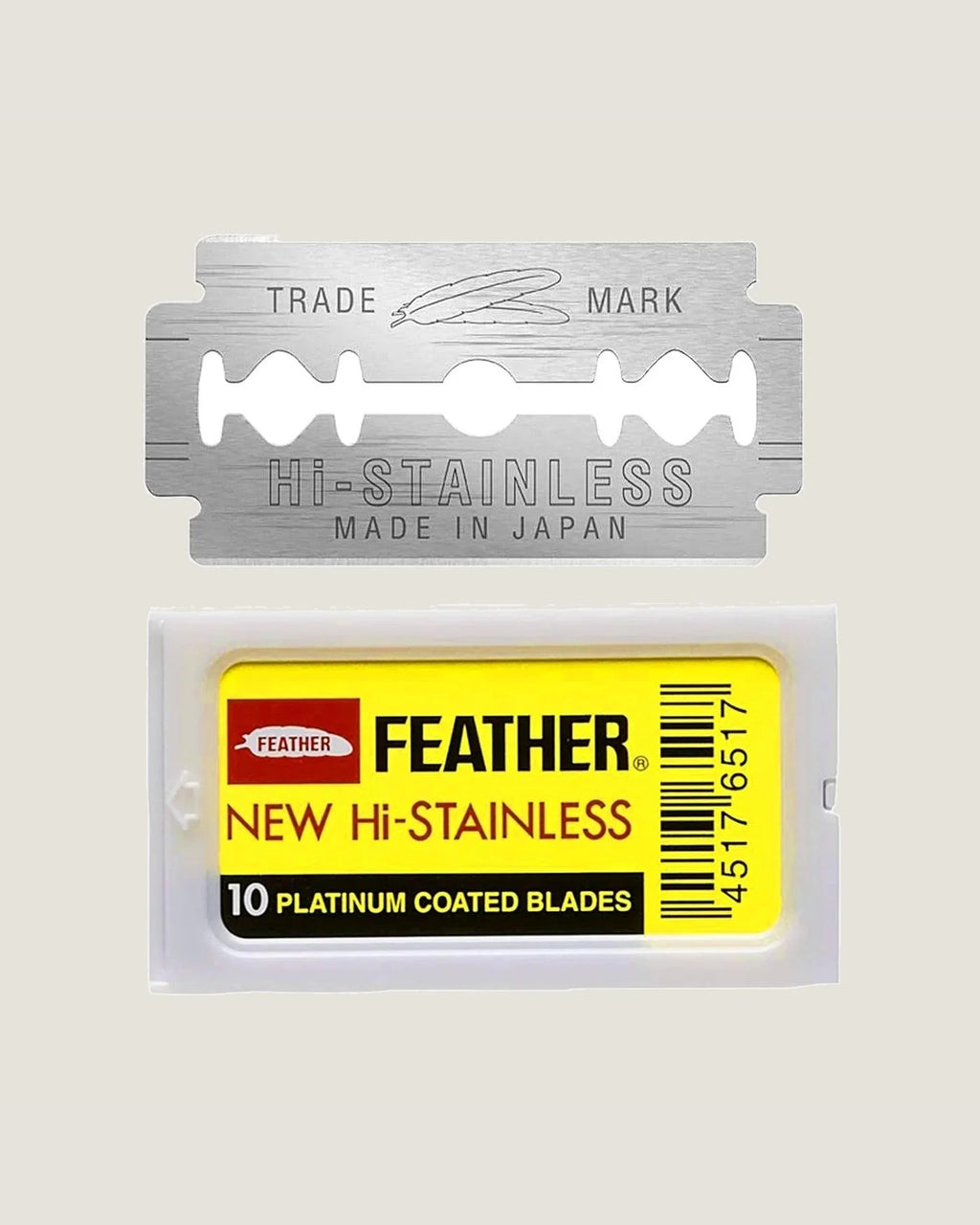 Feather Hi-Stainless double-edge blades, 10-pack with box