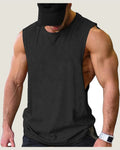 COOFANDY training tank in black, worn view