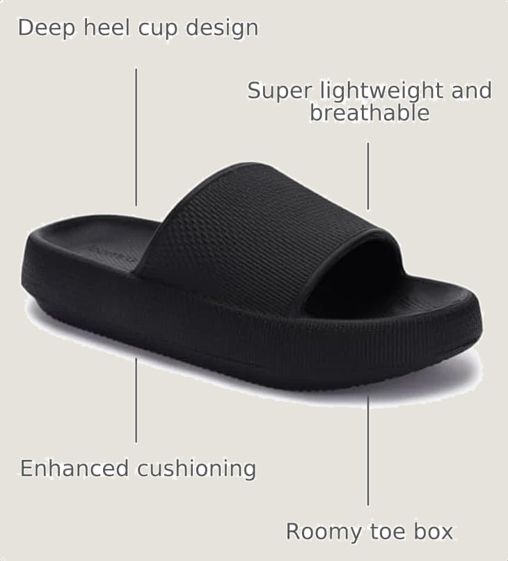 Pillow Slippers for Women and Men Thick Sole Ultra Cushion Slides
