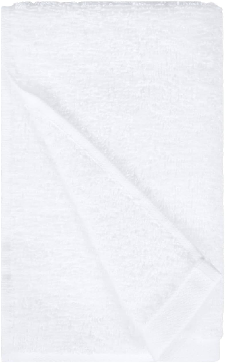 Soft and Thick Cotton Hand Towels for Bath, Kitchen, Gym, 16 X 26 In, White, 12-Pack