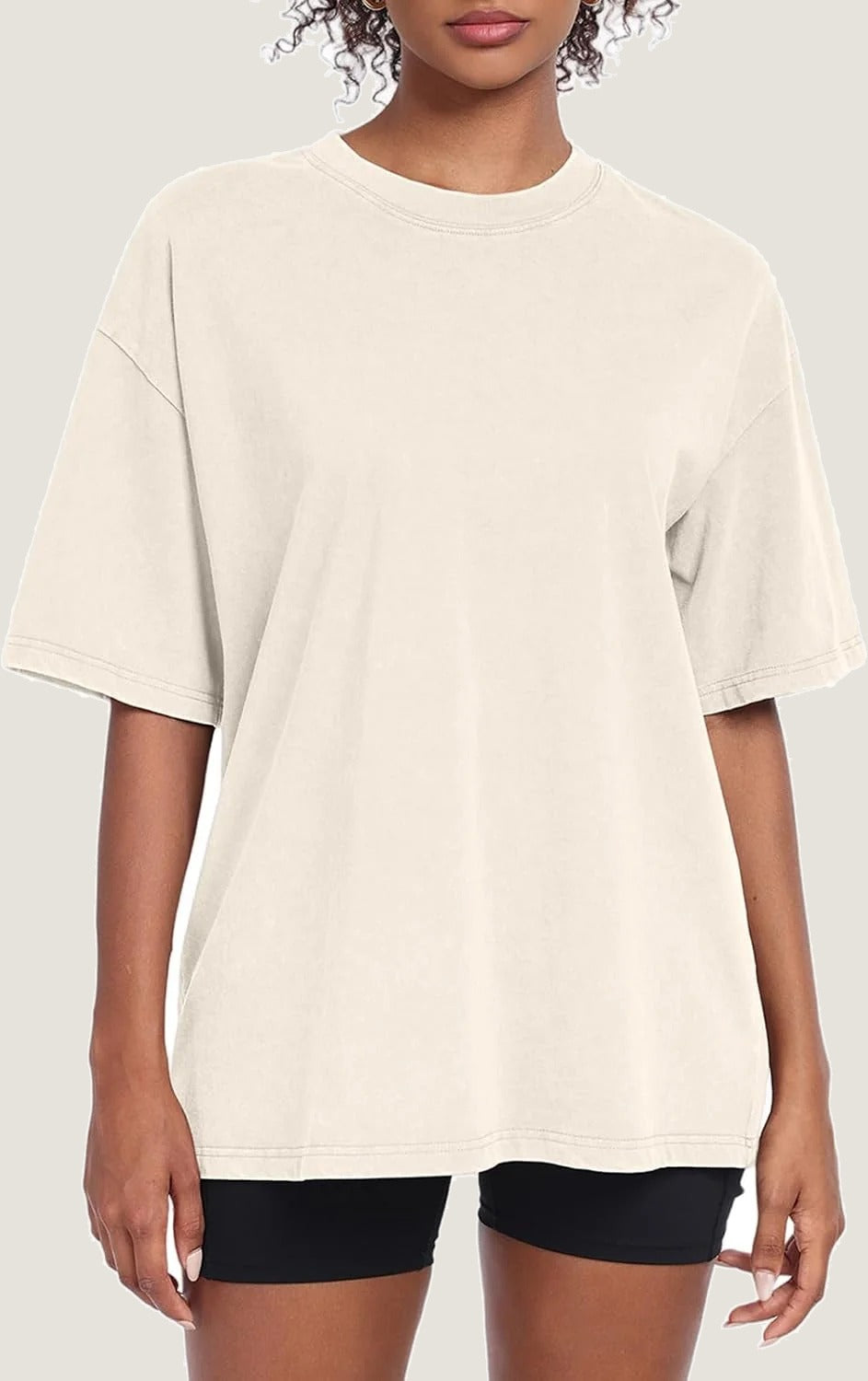 Oversized Tee — Beige