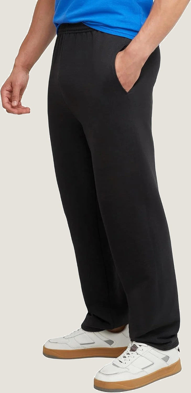 Essential sweatpants in black, side view