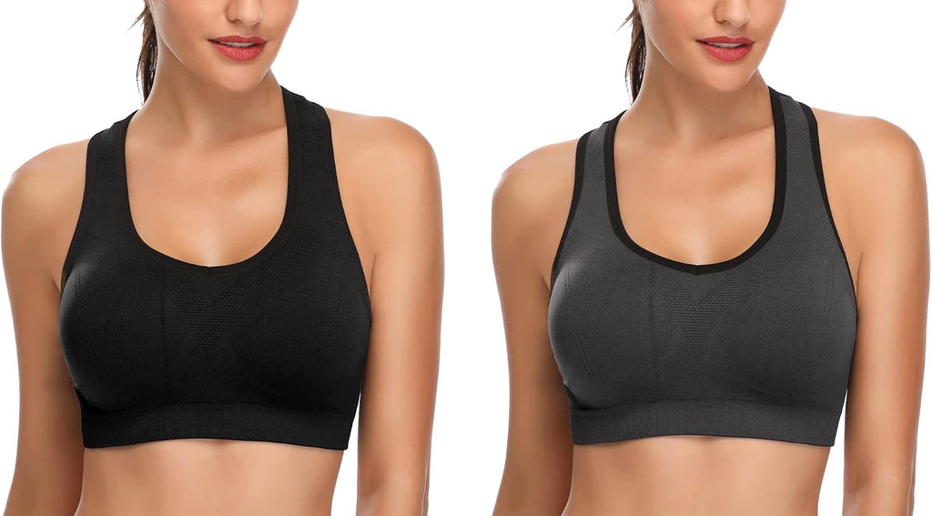 Women Racerback Sports Bras - High Impact Workout Gym Activewear Bra