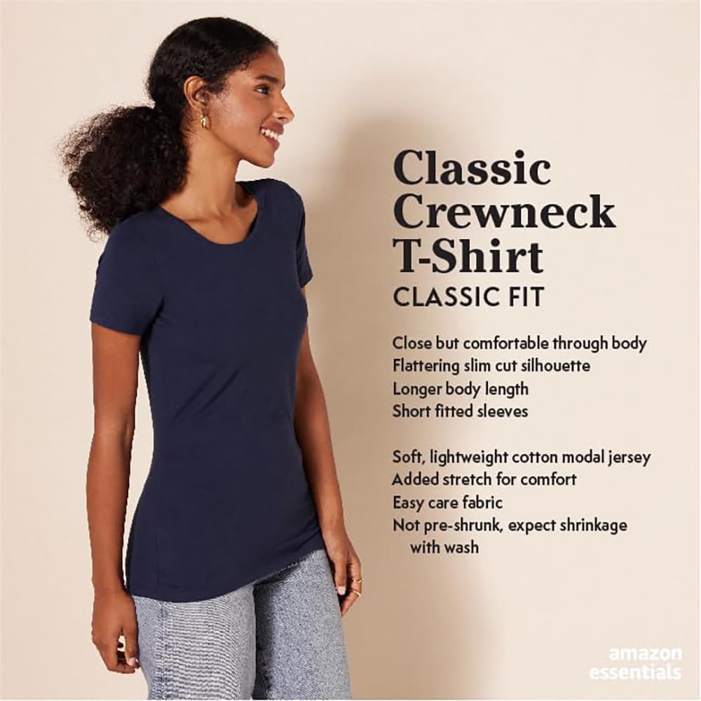 Women'S Regular-Fit Short-Sleeve Crewneck T-Shirt, Multipacks