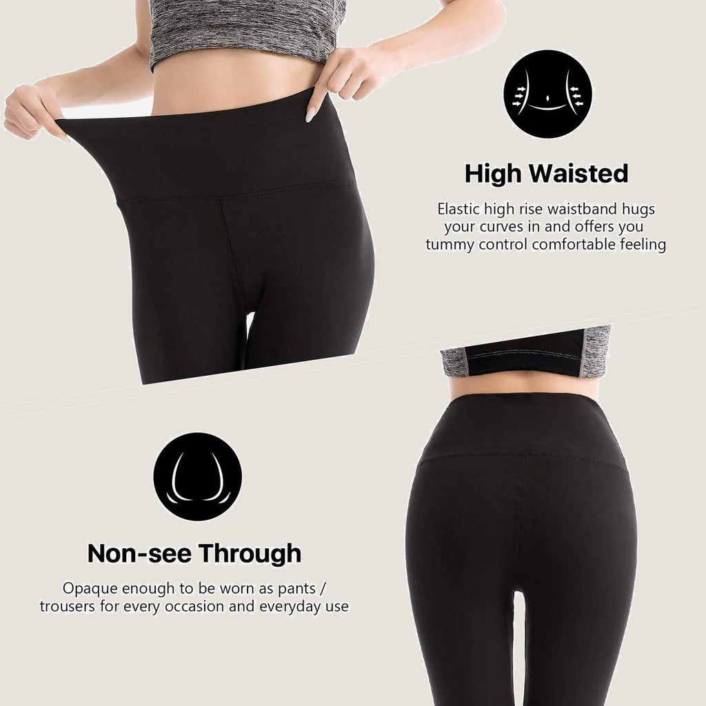 High Waisted Leggings for Women - Full Length Capri Buttery Soft Yoga Pants for Workout Athletic