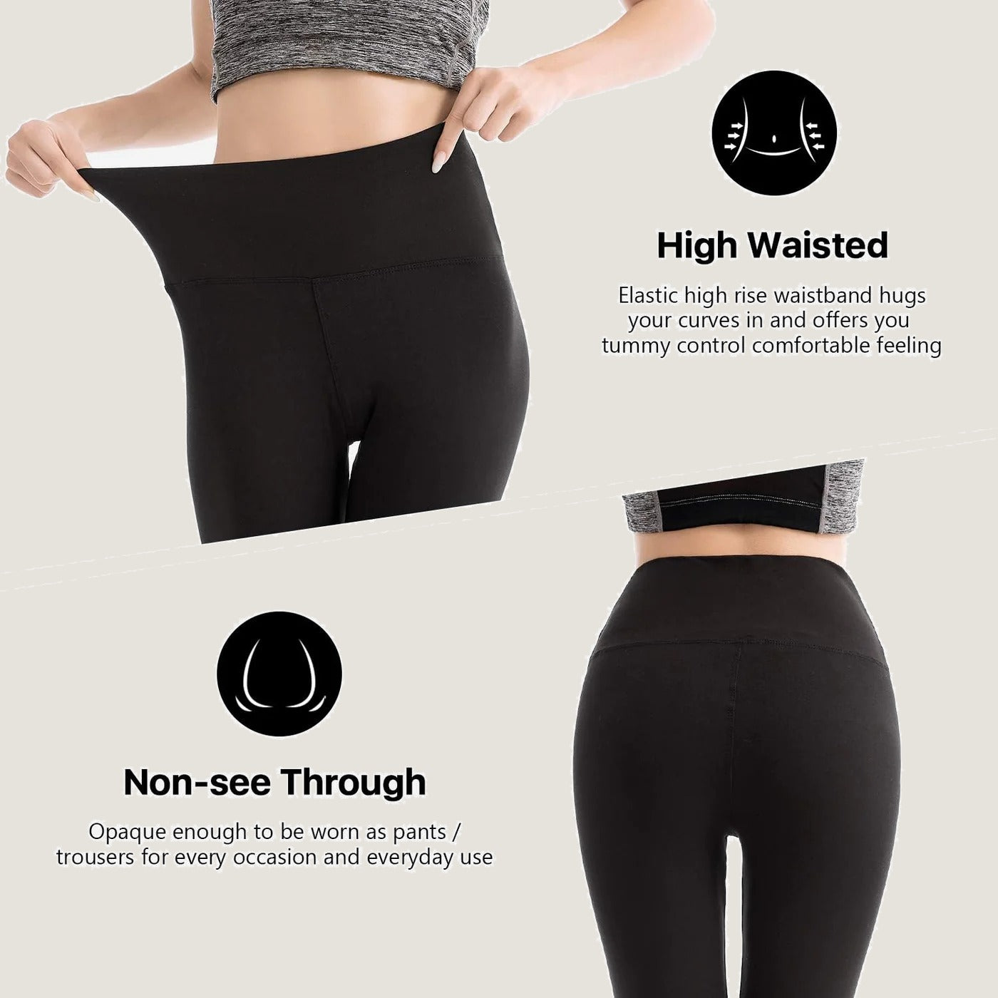 High Waisted Leggings for Women - Full Length Capri Buttery Soft Yoga Pants for Workout Athletic