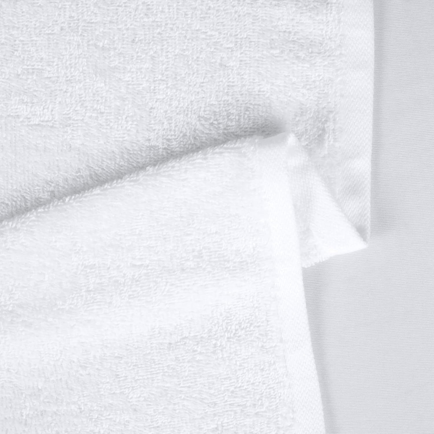Soft and Thick Cotton Hand Towels for Bath, Kitchen, Gym, 16 X 26 In, White, 12-Pack