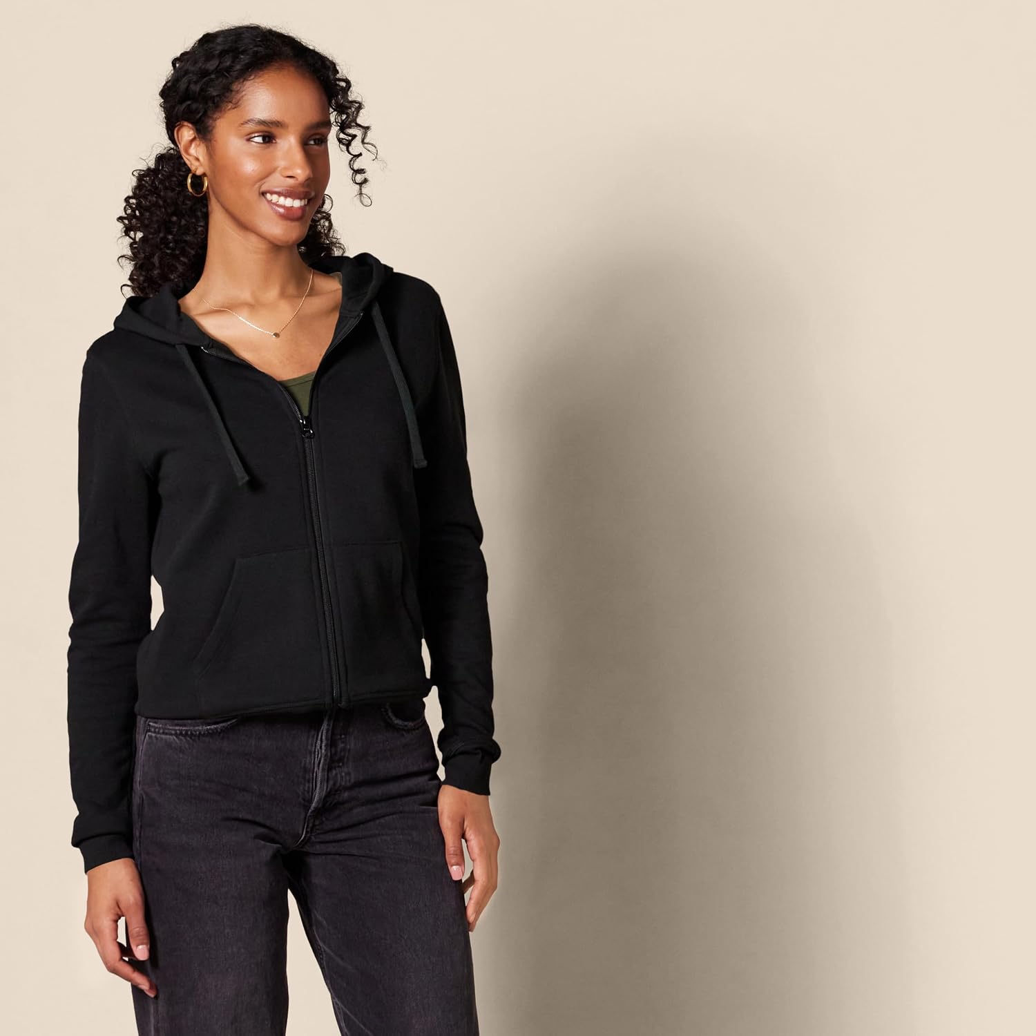 Women'S Midweight Fleece Full-Zip Hoodie with Drawstring (Available in plus Size)