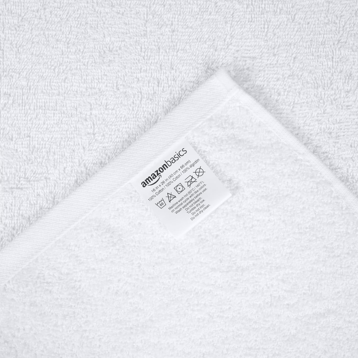Soft and Thick Cotton Hand Towels for Bath, Kitchen, Gym, 16 X 26 In, White, 12-Pack