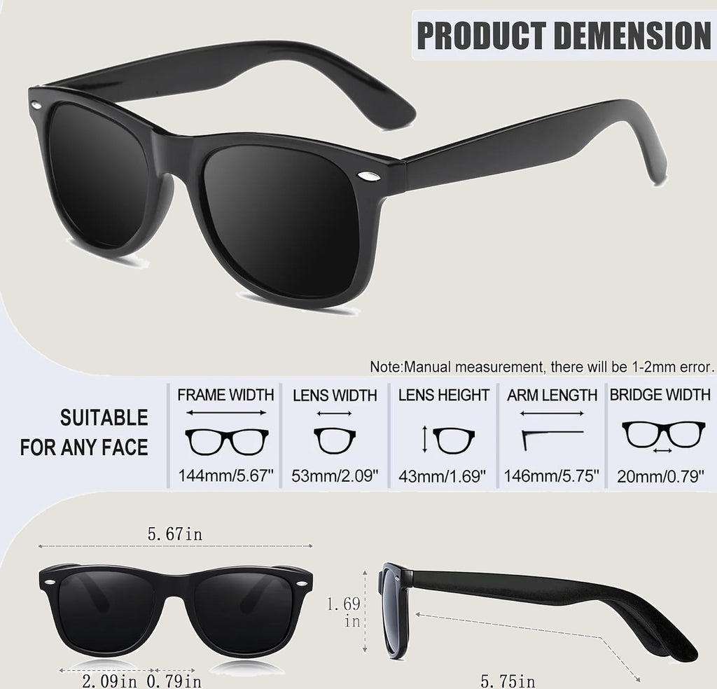 Square Sunglasses Polarized UV400 Designer Sun Glasses Men Women