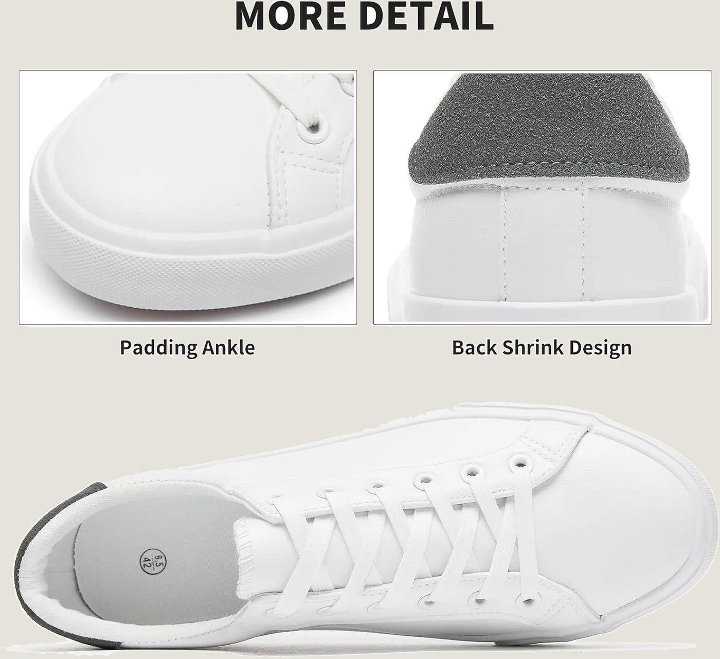 White Court Sneakers — sole