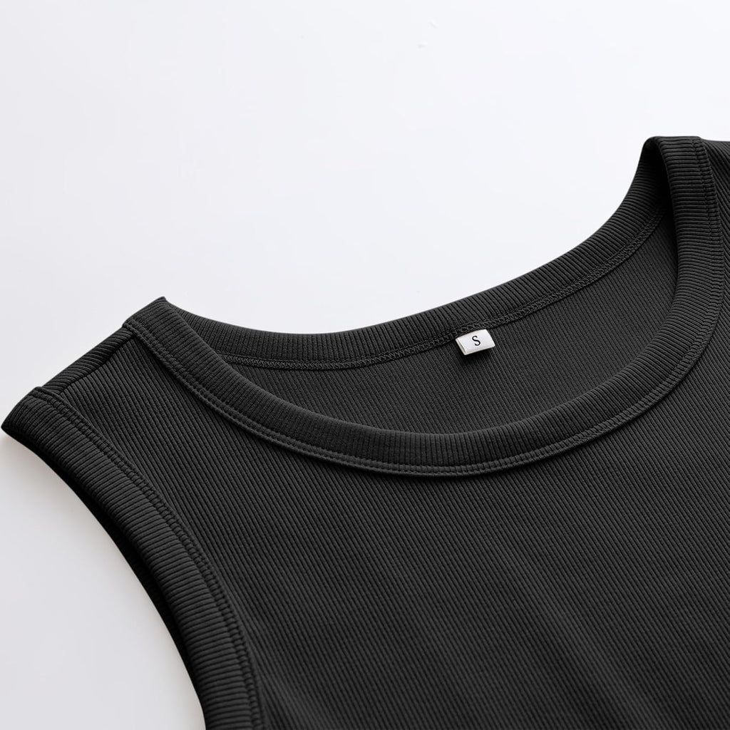 Womens Sleeveless High Neck Tank Tops Fashion Summer Casual Basic Slim Fit Ribbed Racerback Top Shirt Clothes