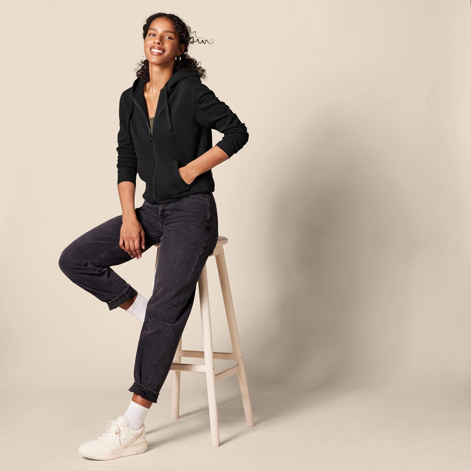 Women'S Midweight Fleece Full-Zip Hoodie with Drawstring (Available in plus Size)