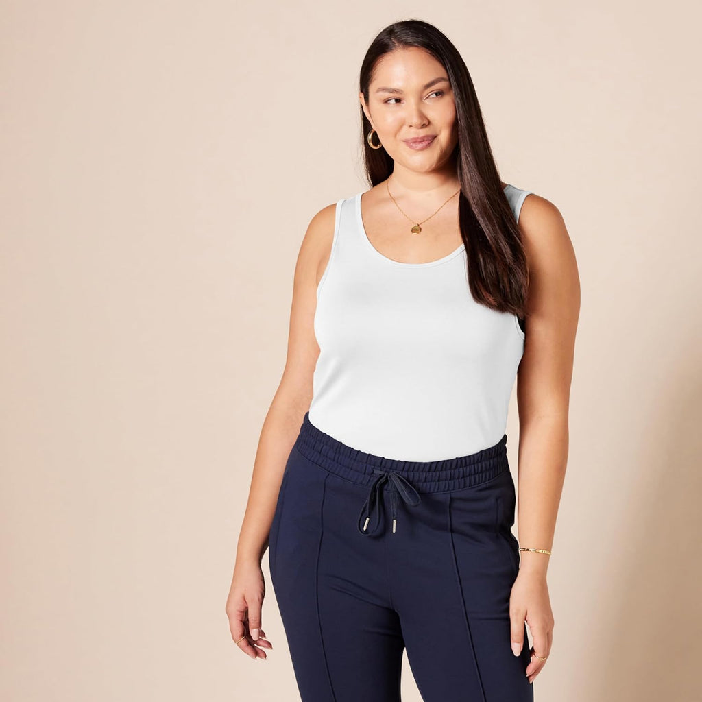 Women'S Slim-Fit Ribbed Scoop Neck Tank Tops, Pack of 2