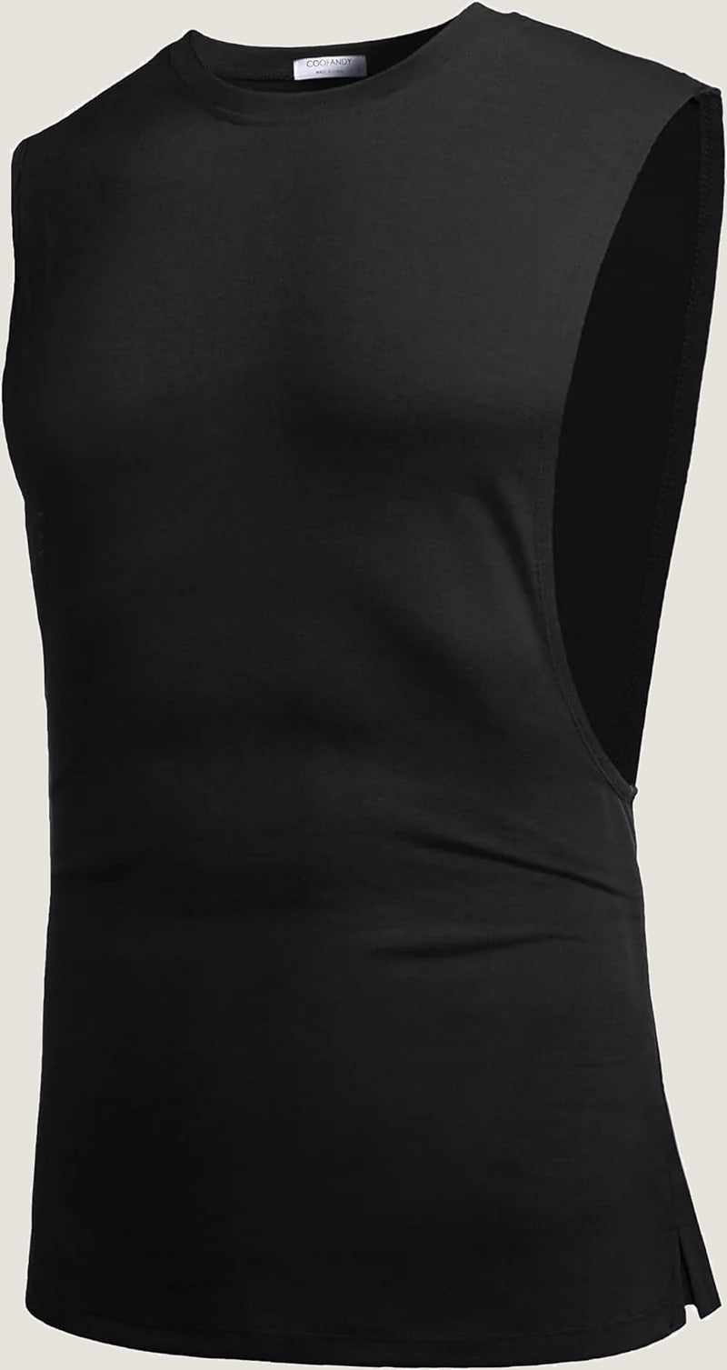 COOFANDY training tank in black, flat product view