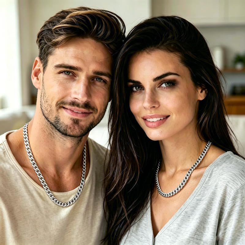 Stainless Steel Cuban Link Chain Necklaces Jewelry for Men