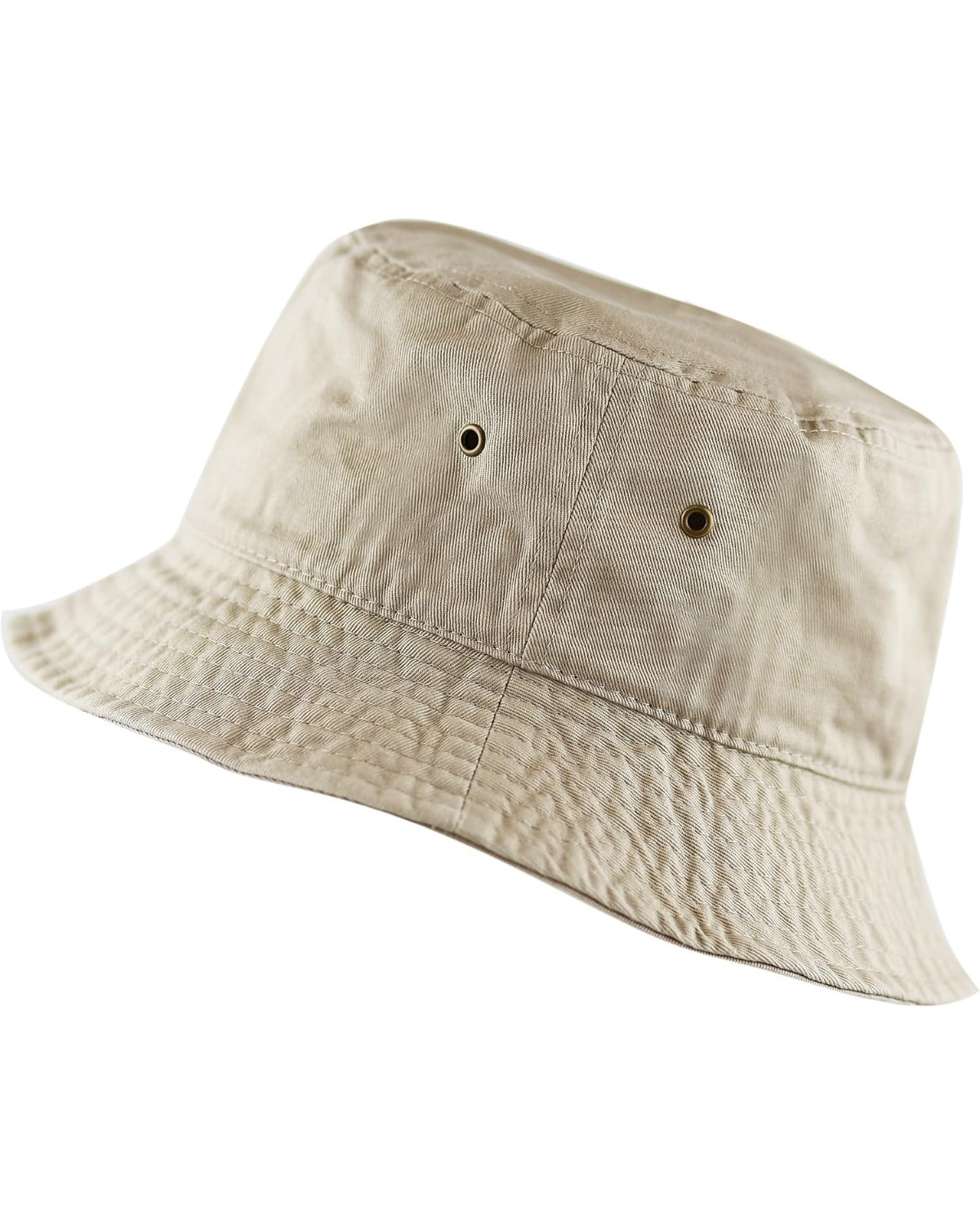 Khaki cotton bucket hat, packable