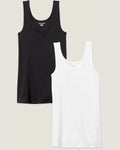 Women'S Slim-Fit Ribbed Scoop Neck Tank Tops, Pack of 2