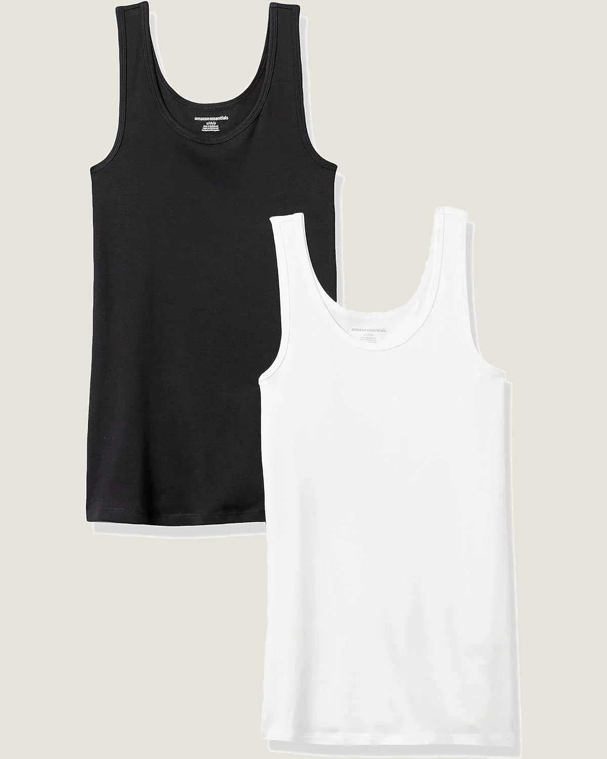 Women'S Slim-Fit Ribbed Scoop Neck Tank Tops, Pack of 2