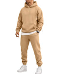 Camel heavyweight fleece hoodie and jogger set
