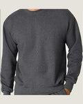 Hanes heavyweight crewneck sweatshirt in charcoal heather, front view