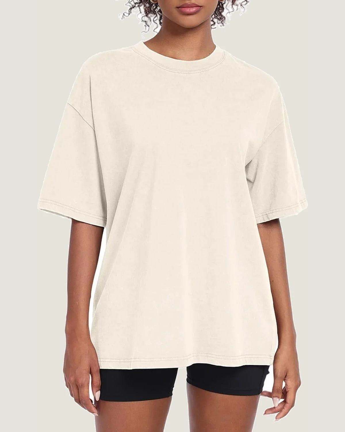 Oversized Tee — Beige