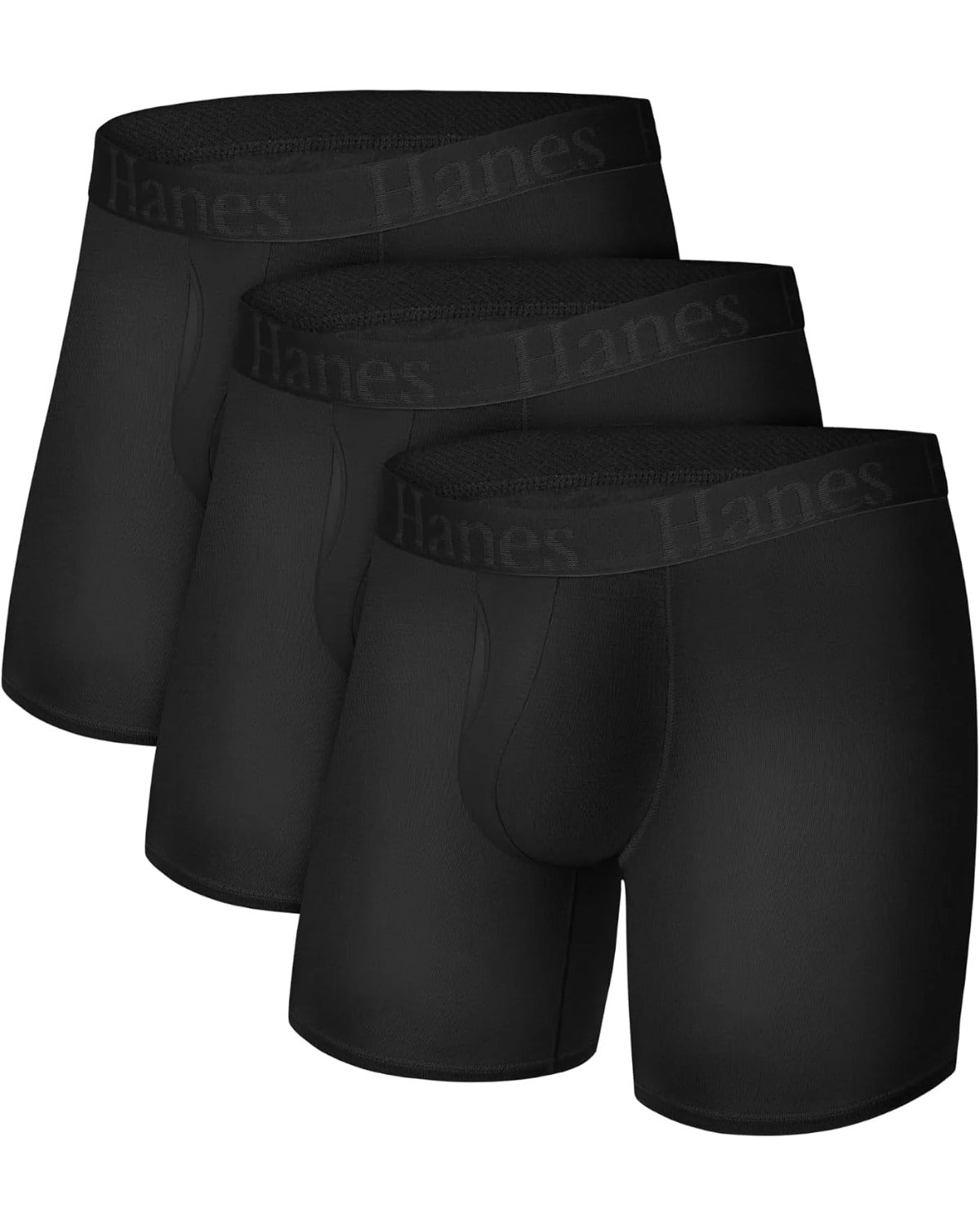 Black bamboo-viscose boxer briefs, three-pack