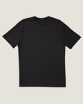 Plain black t-shirt front view on white background