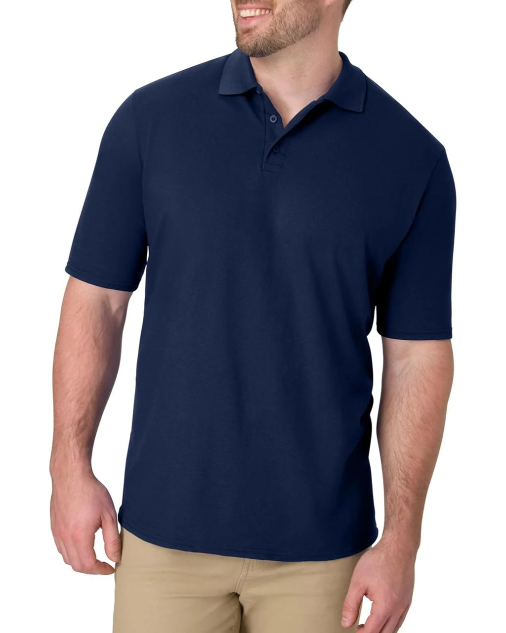 Navy pique polo shirt