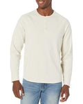 Raglan Henley in oatmeal heather with three-button placket