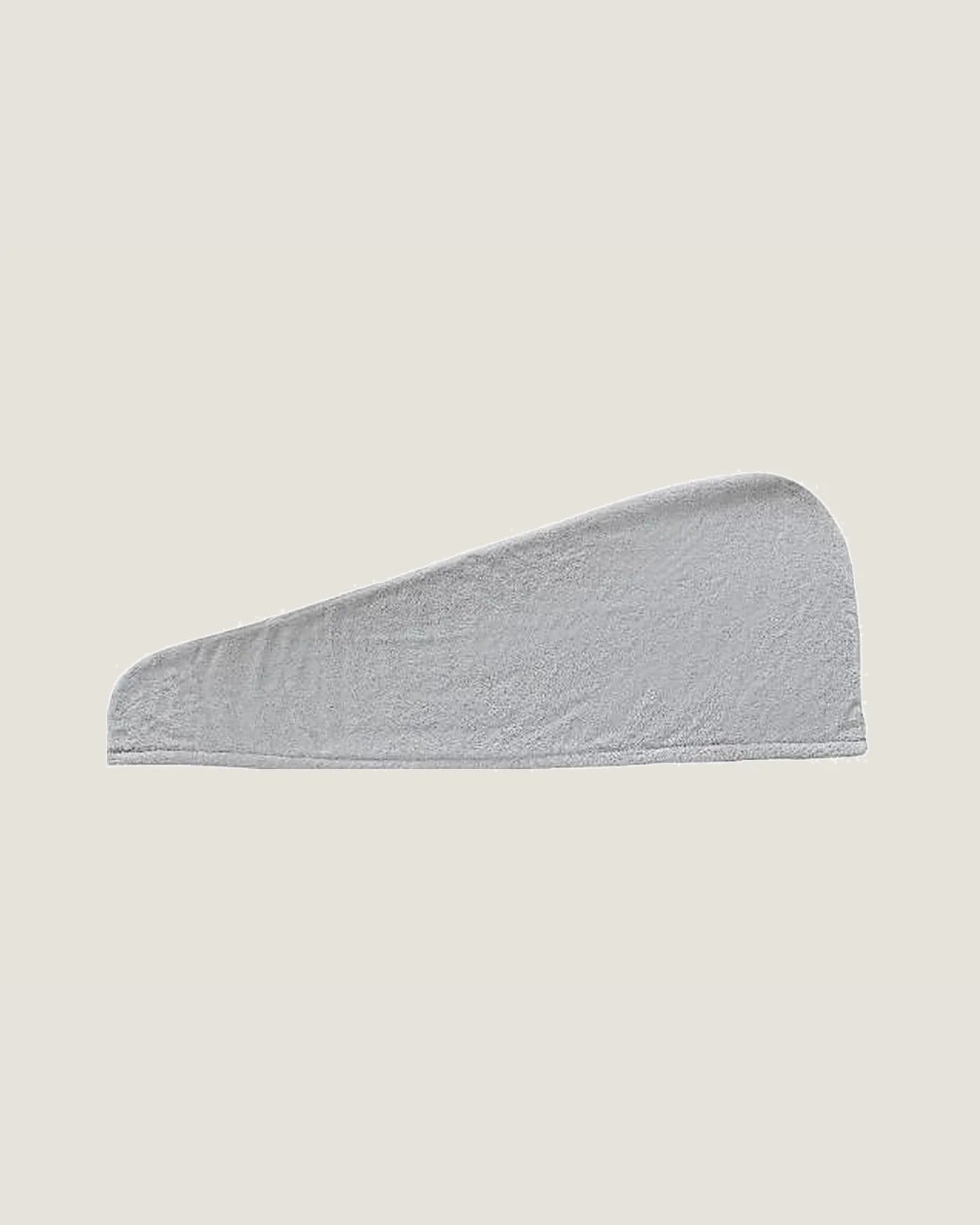 Microfiber hair towel wrap, flat, light grey